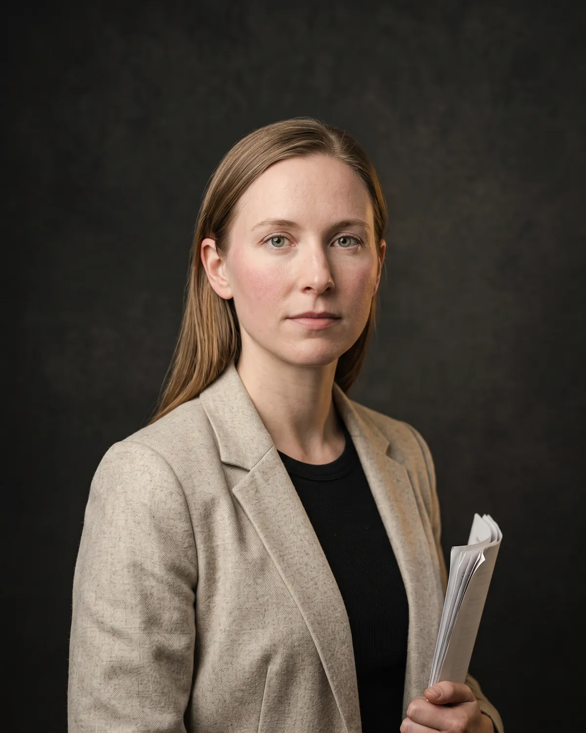 Portrait of Hannah Brezina, fictional attorney