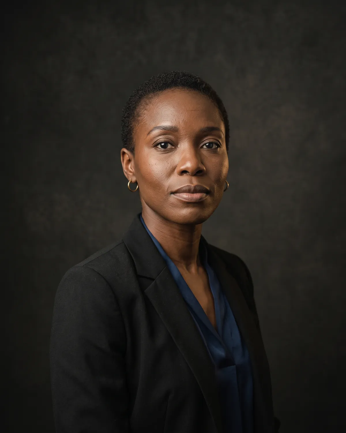 Portrait of Simone Ravelle, fictional attorney