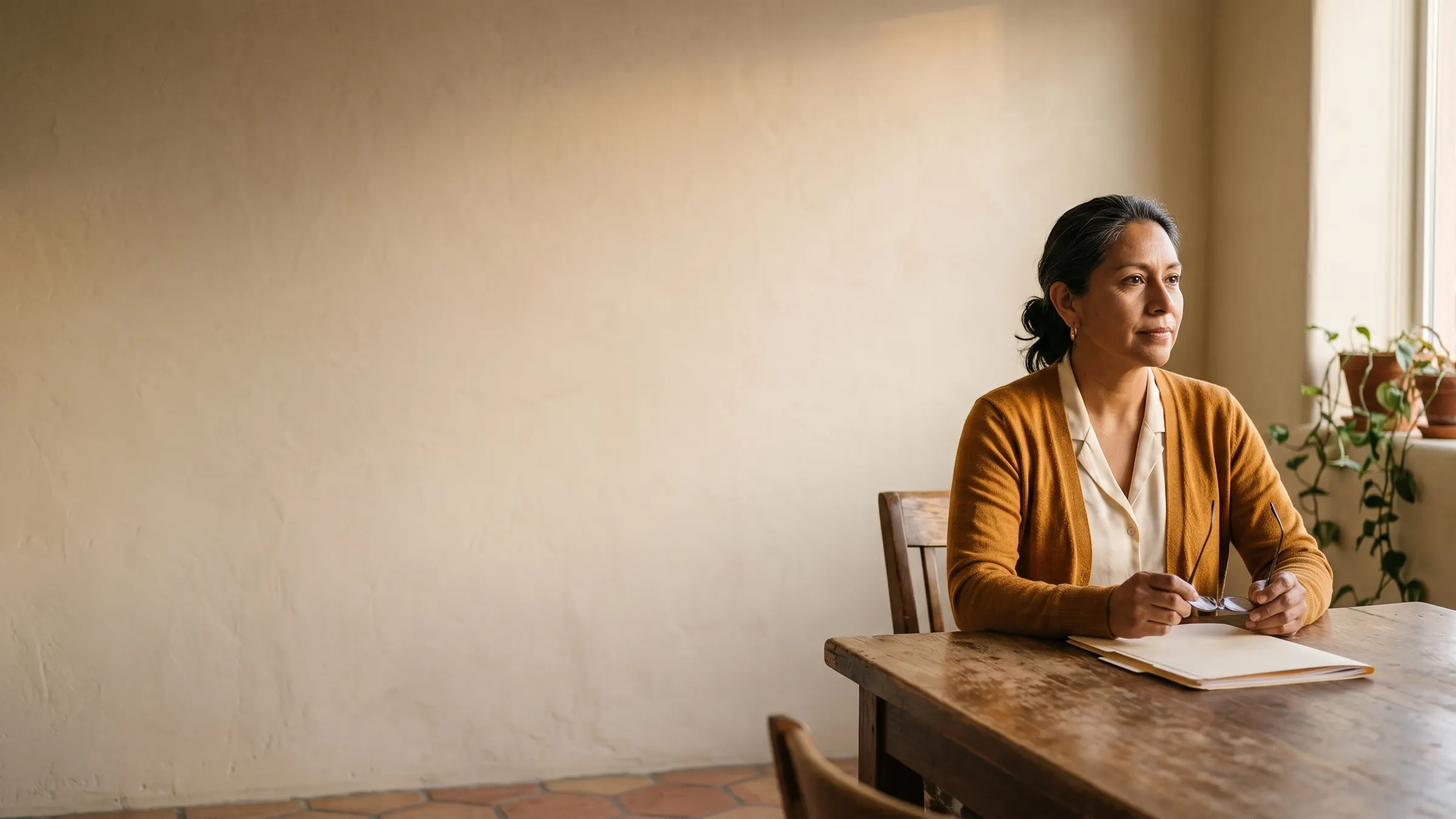 Marisol Valdenegro, founding attorney, at the office’s consultation table